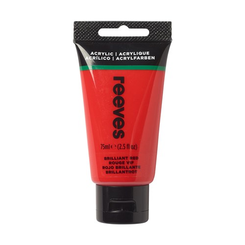 504997 - REEVES ACRYLIC ARTIST PAINT 75ml Brilliant Red